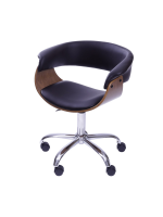 Cadeira Elba Rodízio Madeirada Preta Fendi Café Or 1152