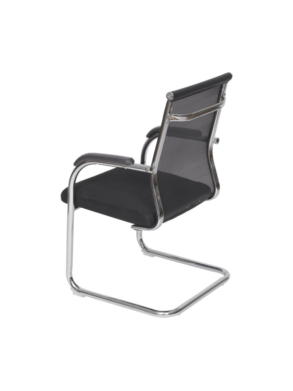 Cadeira Roma Preta Tela Escritório Or Design 3312 Fixa