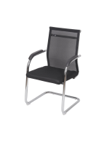 Cadeira Roma Preta Tela Escritório Or Design 3312 Fixa