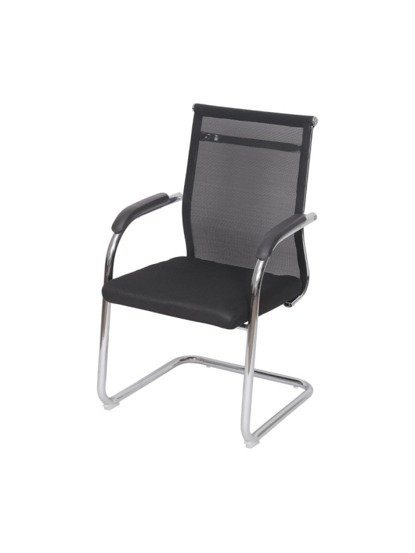 Cadeira Roma Preta Tela Escritório Or Design 3312 Fixa