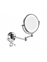 Espelho de Parede Articulado C/ Luz Redondo E6500 - Italyline