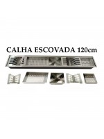 Calha Escorredor Escovada Embutir Úmida Inox 120cm Cal-003