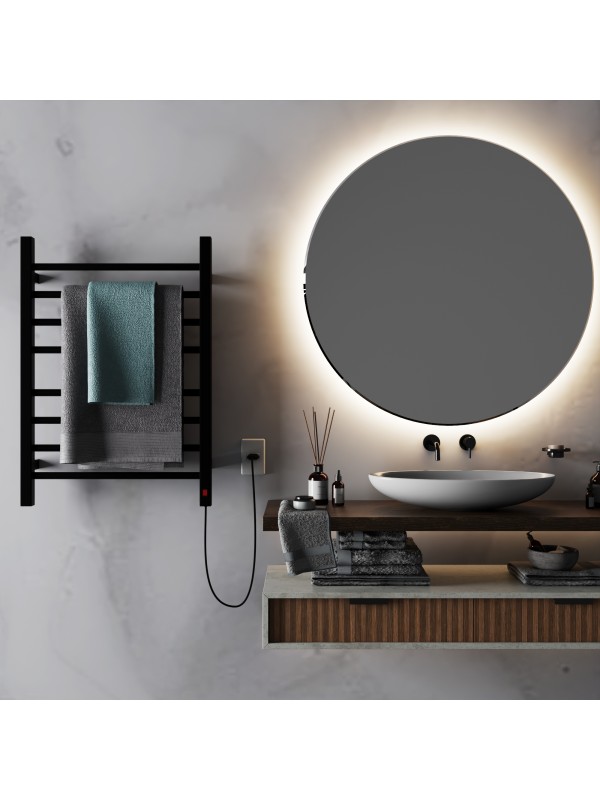 Toalheiro Térmico Casuli Circolare Due Preto | 2 Toalhas | 127V ou 220V