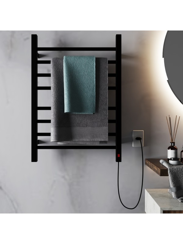 Toalheiro Térmico Casuli Circolare Due Preto | 2 Toalhas | 127V ou 220V