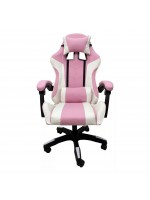 Cadeira Gamer Rosa Reclinável Massageador GAM-007 