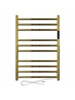 Toalheiro Térmico Dourado Brilhante Redondo com Timer - Bivolt - Saída do Fio Lado Direito