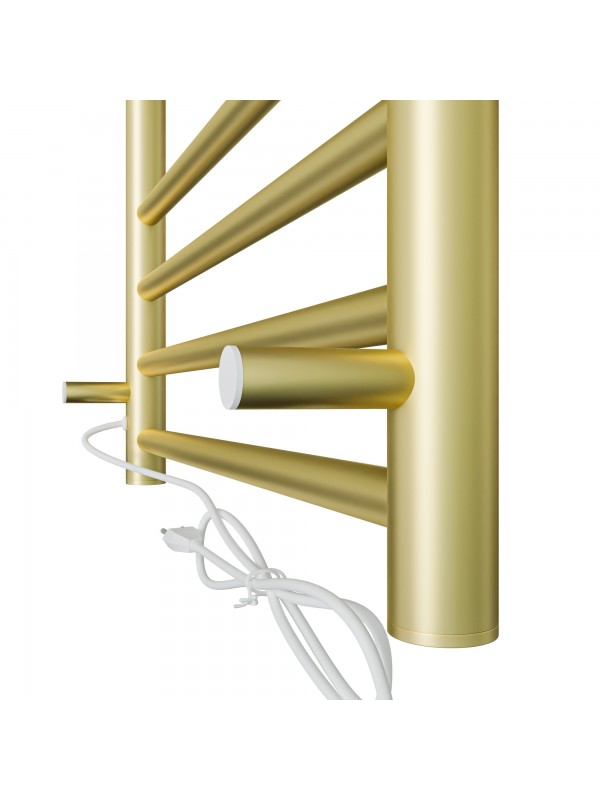 Toalheiro Térmico Dourado Escovado Redondo com Timer - Bivolt - Saída do Fio Lado Direito