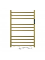 Toalheiro Térmico Dourado Escovado Redondo com Timer - Bivolt - Saída do Fio Lado Esquerdo