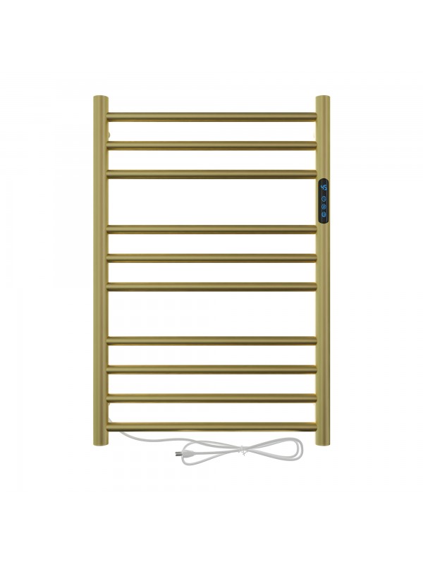 Toalheiro Térmico Dourado Escovado Redondo com Timer - Bivolt - Saída do Fio Lado Esquerdo