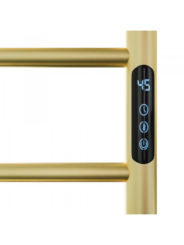 Toalheiro Térmico Dourado Escovado Redondo com Timer - Bivolt - Saída do Fio Lado Esquerdo