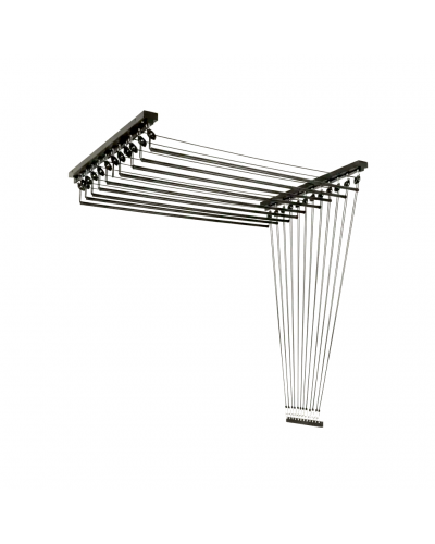 Varal Fixação Teto 10 Varetas Individuais 150cm Preto