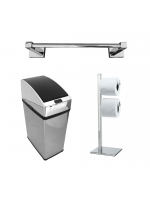 Toalheiro 30cm Lixeira Automática 6L Papeleira Dupla Inox