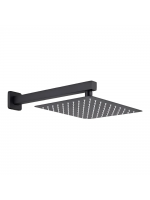 Chuveiro Ducha Quadrada Black Inox 20x20cm com Braço 30cm - Maxforte