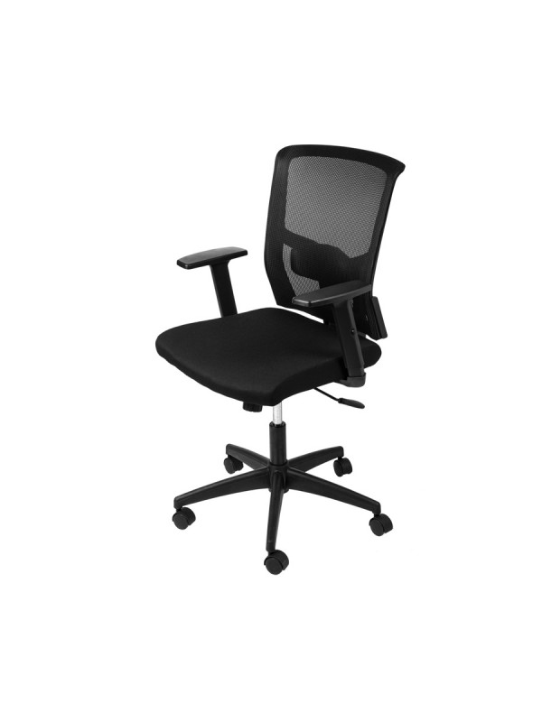 Cadeira Toquio em Tecido Preta Base Nylon Rodízio OR-3329