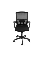 Cadeira Toquio em Tecido Preta Base Nylon Rodízio OR-3329