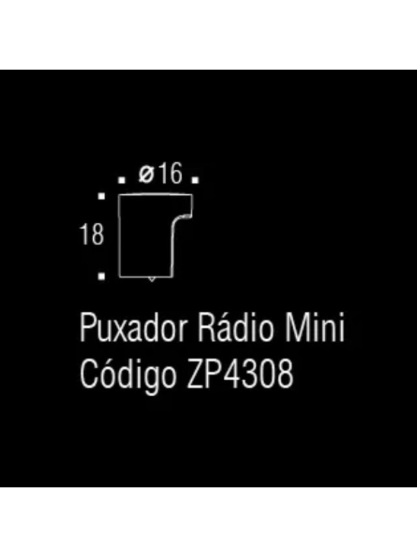 Puxador para Móveis Rádio Mini Preto - Zen Design Puxador para Móveis Rádio Mini Preto - Zen Design