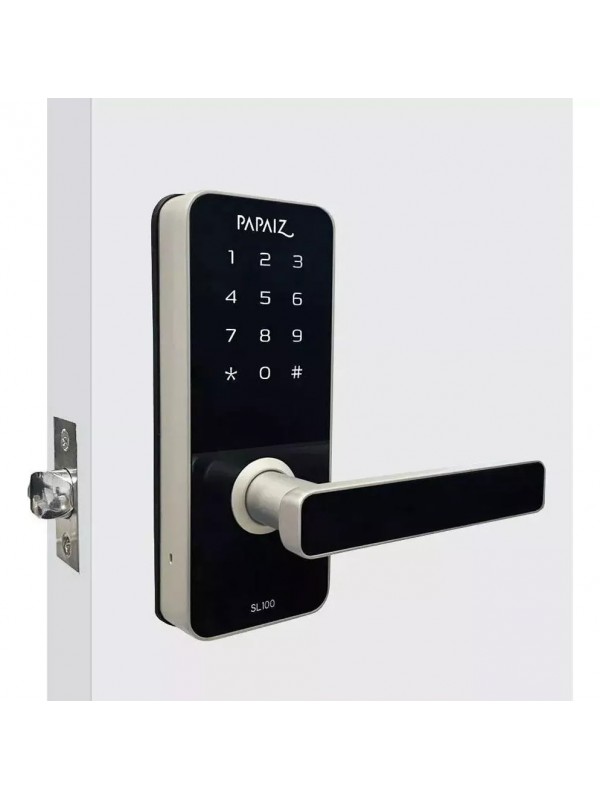 Fechadura Digital Papaiz Smart Lock com Senha SL 100 Prata