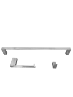 Kit Papeleira Cabide Toalheiro 30cm Slim Trendmetais
