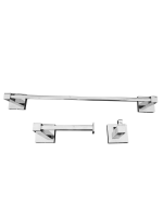 Kit Papeleira Cabide Toalheiro 45cm Quadrado Trendmetais