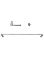  Kit Papeleira Cabide Toalheiro 60cm Slim Trendmetais