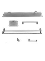 Kit Papeleira Cabide Toalheiro Duplo 60cm Toalheiro 30cm Saboneteira Porta Shampoo Slim Trendmetais