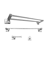 Kit Papeleira Cabide Toalheiro Duplo 60cm Toalheiro 60cm Quadrado Trendmetais