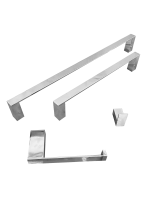 Kit Papeleira Cabide Toalheiro 45cm Toalheiro 30cm Slim Trendmetais