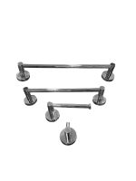 Kit Papeleira Cabide Toalheiro 60cm Toalheiro 30cm Redondo Trendmetais