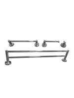 Kit Papeleira Cabide Toalheiro Duplo 60cm Toalheiro 30cm Redondo Trendmetais