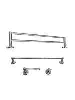 Kit Papeleira Cabide Toalheiro Duplo 60cm Toalheiro 60cm Redondo Trendmetais