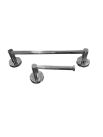 Kit Papeleira Toalheiro 30cm Redondo Trendmetais
