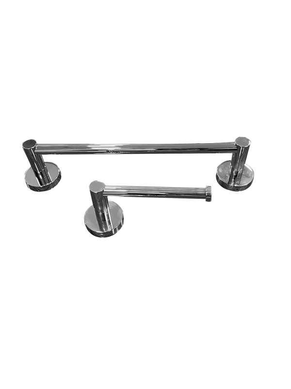 Kit Papeleira Toalheiro 30cm Redondo Trendmetais