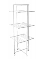 Varal Dobrável Multiuso Regulável 3 Andares 4 Rodas Alumínio 