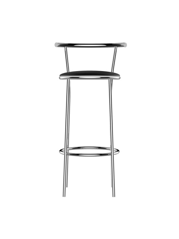 Banqueta Cozinha Cromada Redonda Mônaco Baixa 50cm - Flape