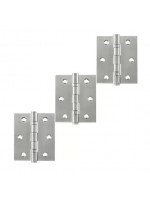 Dobradiça Inox P Porta C/ Rolamento 3½x3 Escovada 3 Unidades