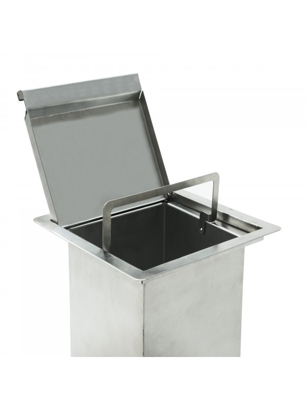 Lixeira de Embutir Quadrada Inox 4 Litros Escovada Ecobin - Balde 100% Inox