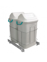 Lixeira Deslizante Dupla 30l Para Cozinha Cromada GTB - 7190 