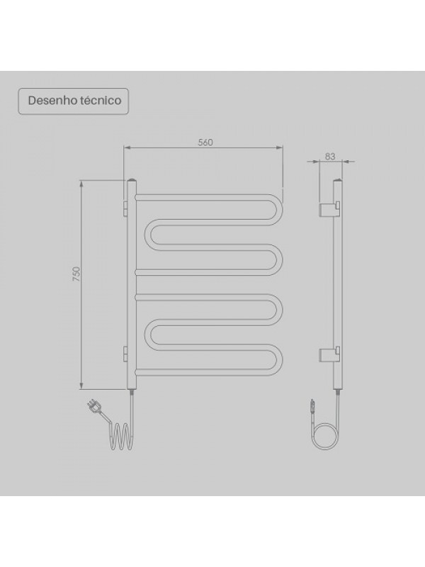 Aquecedor de Toalhas Térmico Nóbile Inox