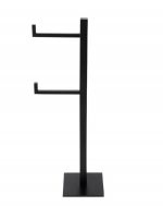 Papeleira Quadrada Dupla Porta Papel Chão Preta