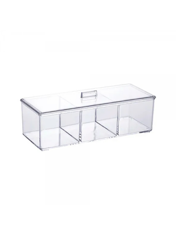 Organizador de Cosméticos Elegance Paramount Divisórias - Plástico Transparente para Bancada/Gaveta