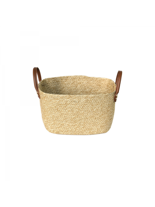 Cesto Decorativo Organizador de Fibra Natural com Alça - Toque Rústico e Elegante