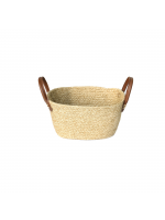 Cesto Organizador Decorativo Fibra Natural Mocca Paramount Pequeno com Alça 25x16x15cm