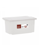 Caixa Organizadora Pro 12L Branca com Tampa Empilhável | Plástico BPA Free Reforçado