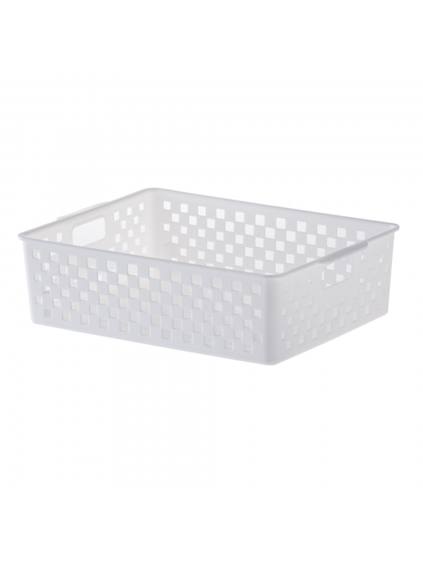 Cesto Organizador Retangular Branco Quadratta (27x21x8cm) Multiuso Paramount