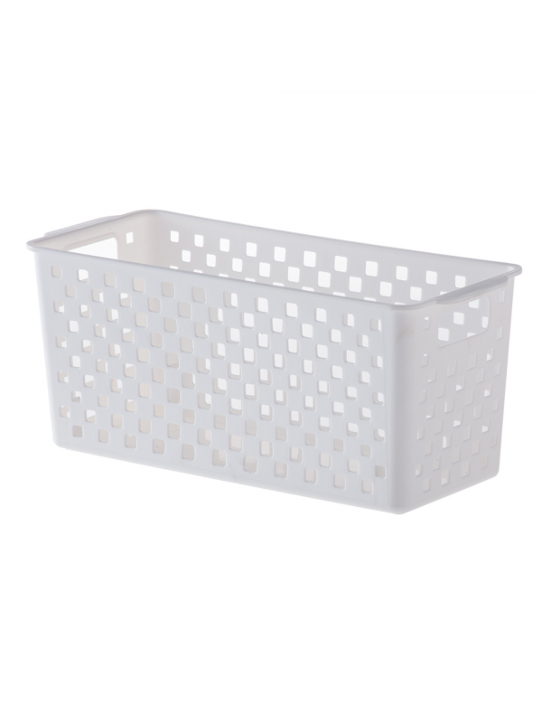 Cesto Organizador Quadratta Branco Paramount 27x12 cm - Solução para Armários e Prateleiras