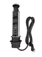 Torre De Tomada Com Tampa Inox Multplug 2 Tomadas 2 Usb Kazalinda