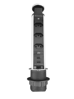 Torre De Tomada Com Tampa Inox Multplug 3 Tomadas 2 Usb Kazalinda