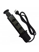 Torre de Tomadas Retrátil Multiplug Preta - Renna