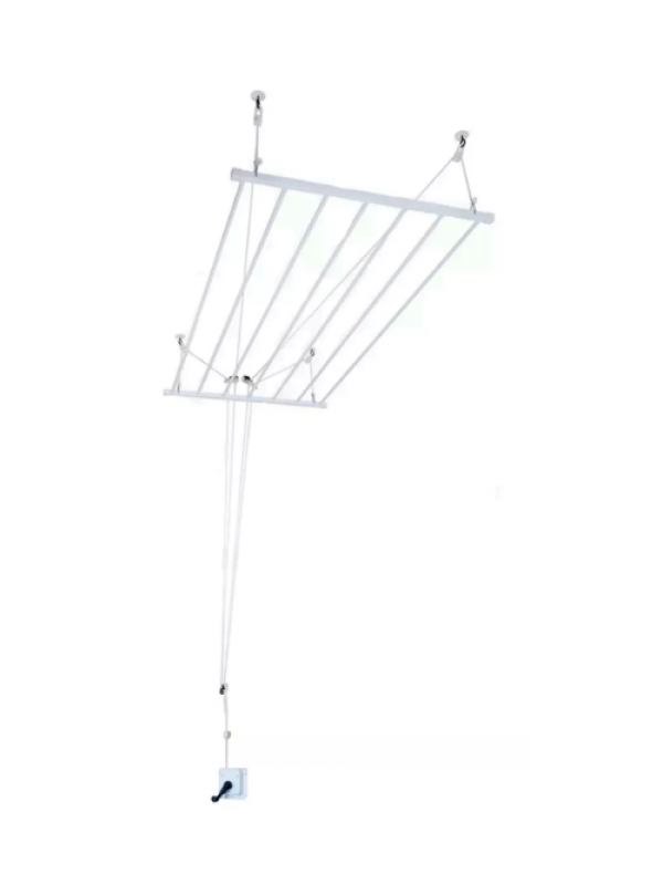 Varal De Parede 8 Varetas Inovar - Branco 80cm Para Varar Roupas Com Praticidade