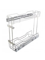 Porta Temperos Latas / Óleo Duplo Deslizante 125x350x400mm Inox Jomer 3364